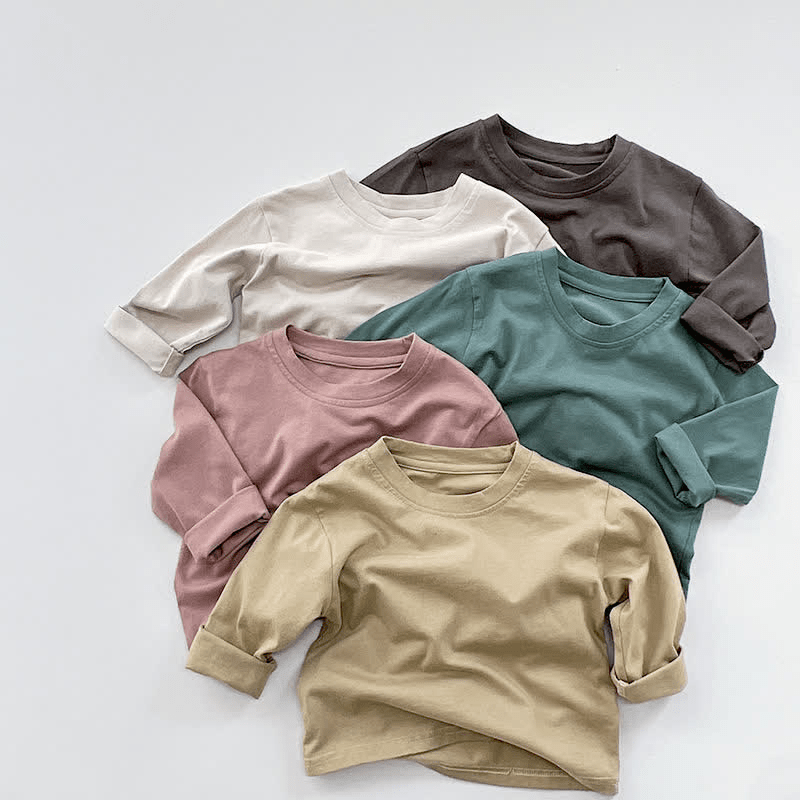 Toddler Retro Solid Color Casual T-Shirt - image 7