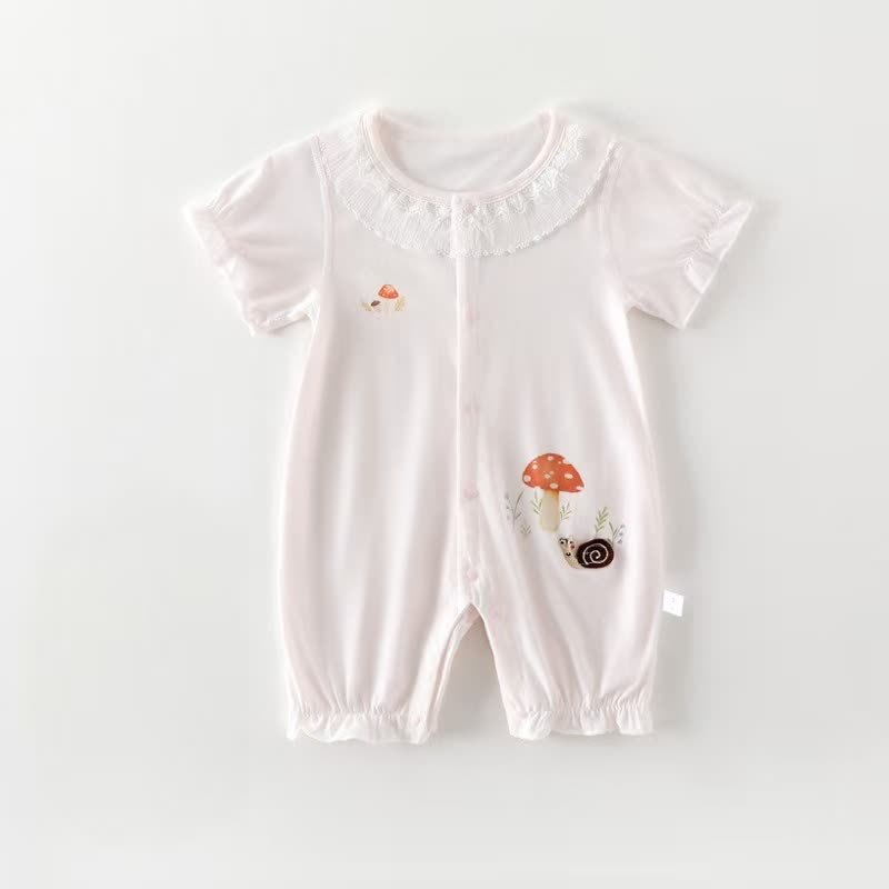 Baby Mushroom and Snail Romper - Pink - 18-24M - image 2