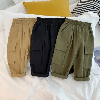 Toddler Boy Worker Solid Color Pants - image 2