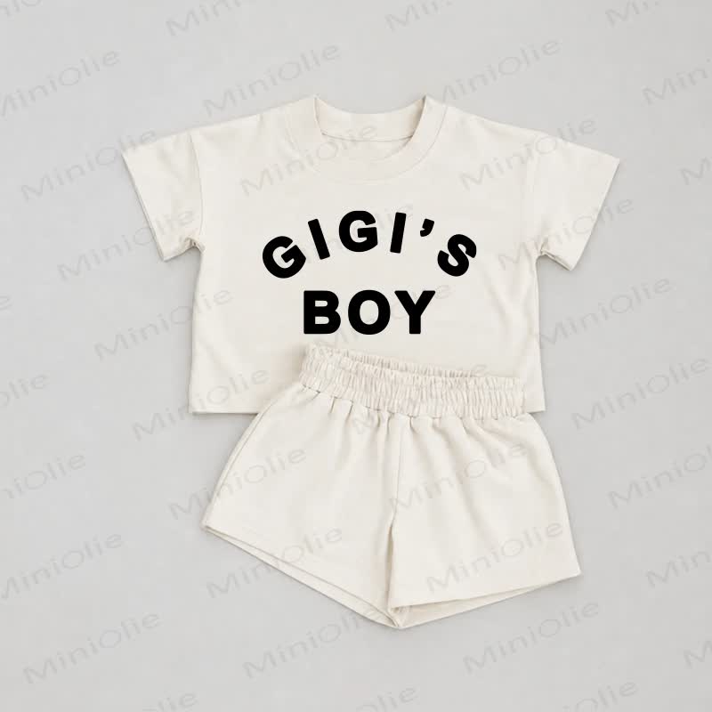 GIGI'S BOY/GIRL Baby White Tee and Shorts 2-piece Set - White - GIGI'S BOY: 2-3T - image 1