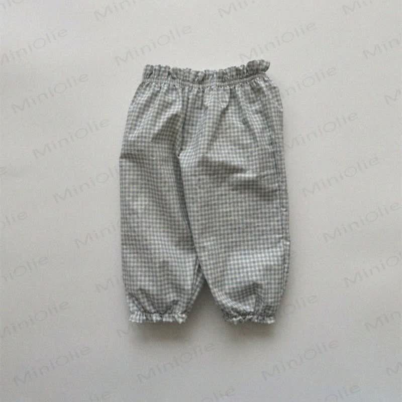 Toddler Tomato Dots Flower Plaid Pants - Grey Plaid - 7-9T - image 24