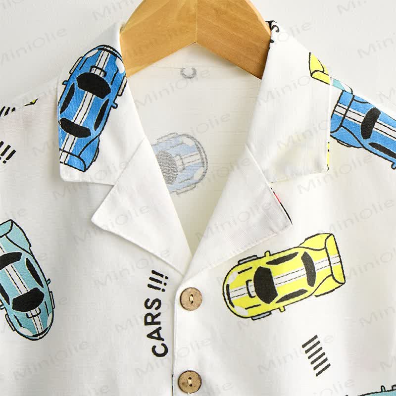 Toddler Boys Cars Print Shirt and Shorts 2-piece Set - image 4