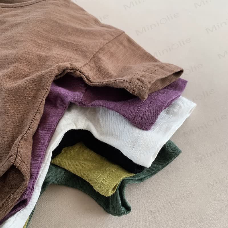 Toddler Solid Color Retro Soft T-shirt - image 8
