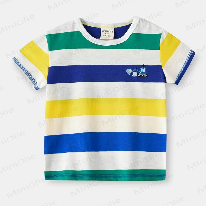Toddler Boy Car Fox Fashion T-Shirt - Stripe - 8Y - image 2