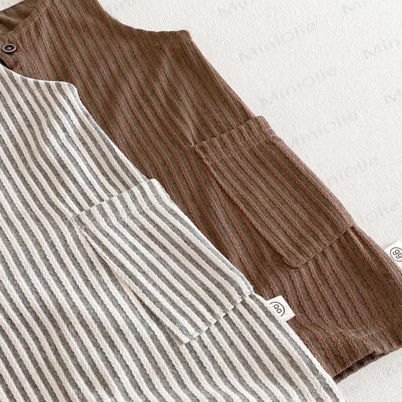 Baby Sleeveless Vertical Stripe Romper  - image 6