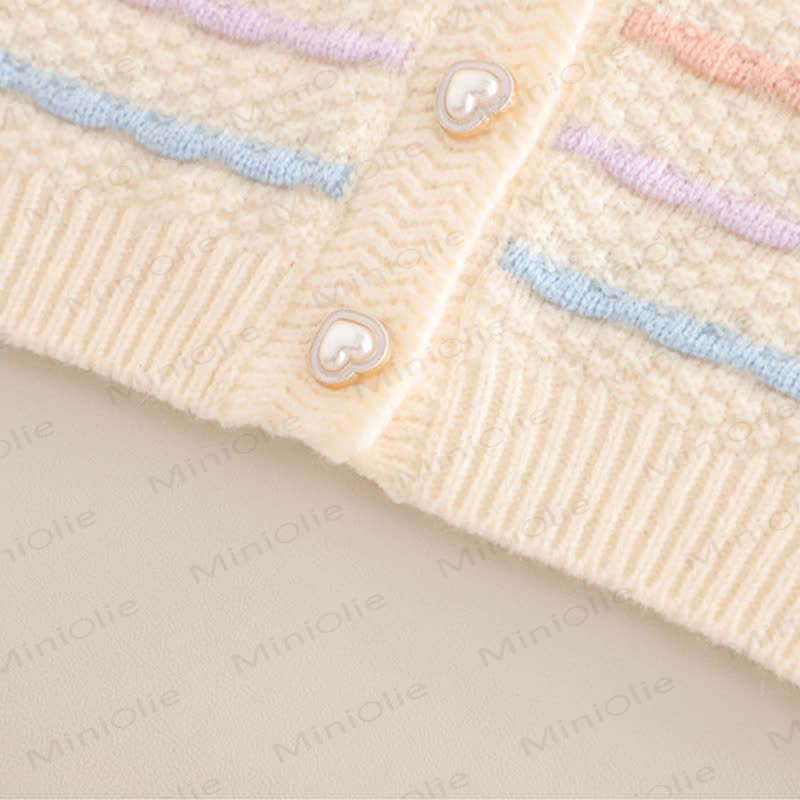 Baby Toddler Girl Bows Rainbow Knitted Sweater 3-Piece Set - image 9