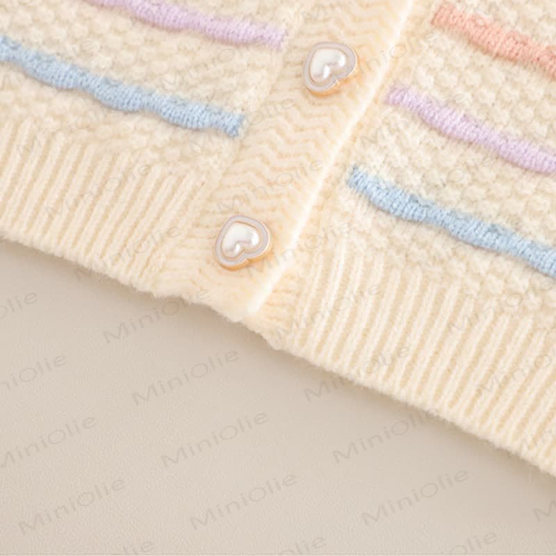 Baby Toddler Girl Bows Rainbow Knitted Sweater 3-Piece Set - image 9