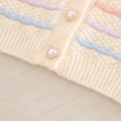 Baby Toddler Girl Bows Rainbow Knitted Sweater 3-Piece Set - image 9