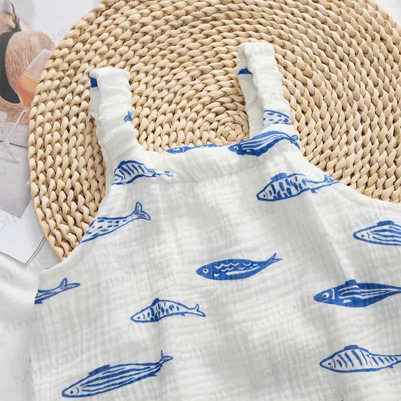 Baby Fish Beige Strap Romper with Hat - image 4