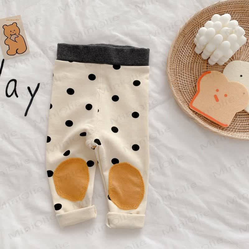 Baby Cute Dots Striped Leggings - Beige Dots - 3-5T - image 6