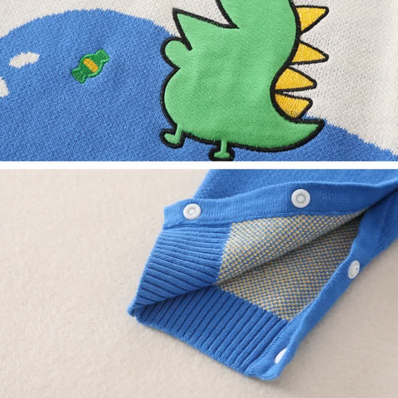 Baby Dinosaur Newborn Knitted Romper