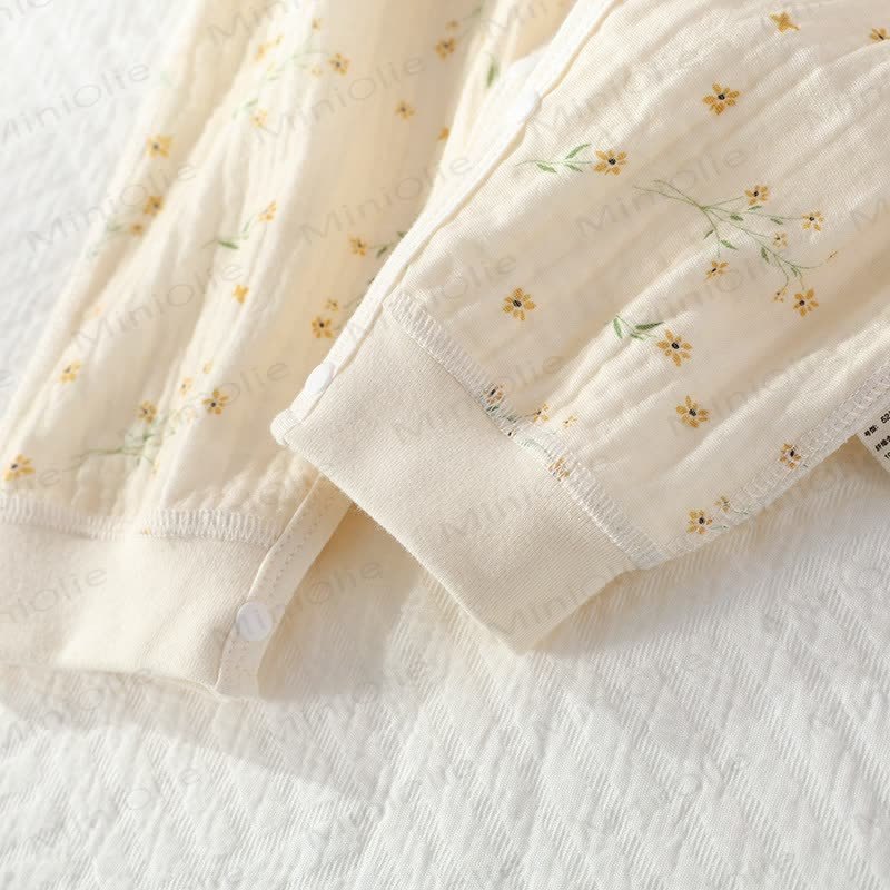 Baby Girl Orchid Daisy Beige Kimono Romper - image 11