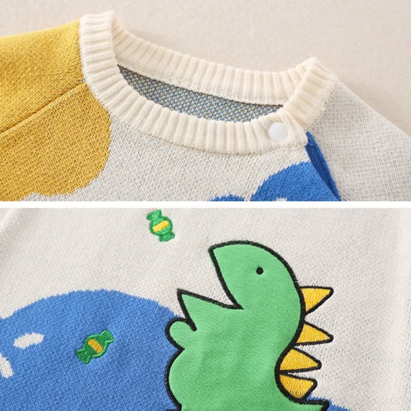 Baby Dinosaur Newborn Knitted Romper