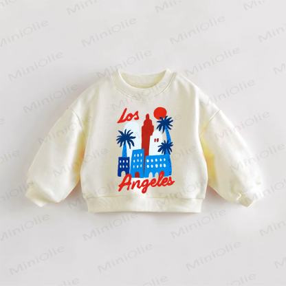  LOS ANGELES Baby Toddler City Print Slogan Sweatshirt - Cream - 3-5T - image 1