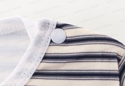 Baby Crew Neck Striped Romper - image 4