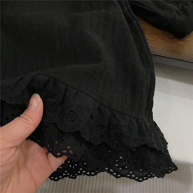 Toddler Vintage Black Solid Color Dress - image 7