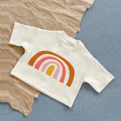 Baby White Rainbow Summer Casual T-Shirt - White - 2-3T - image 1
