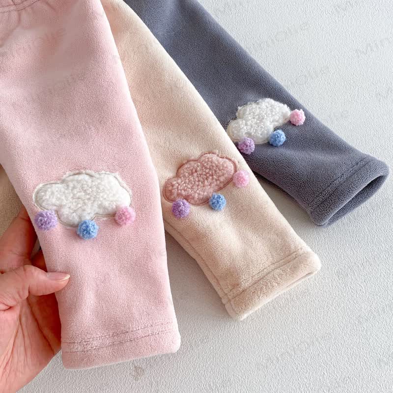 Baby Toddler Girl Clouds Fleece Lined Jogger Pants - image 11