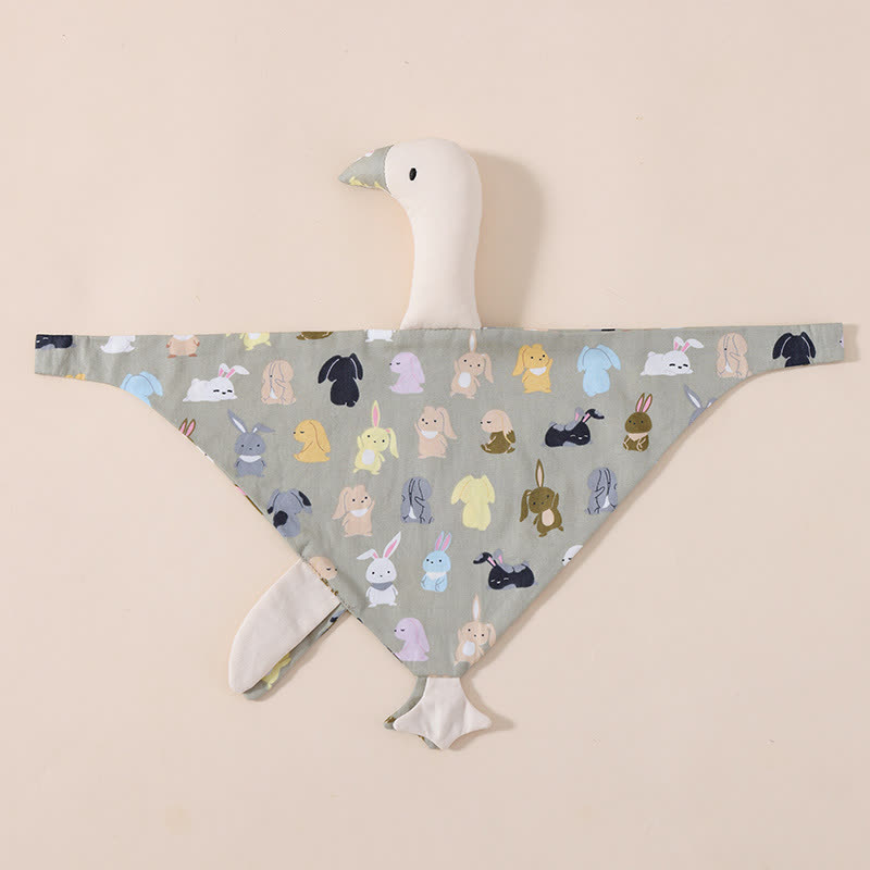 Personalized Baby Name Goose Security Blanket - Gray Bunnies - image 16