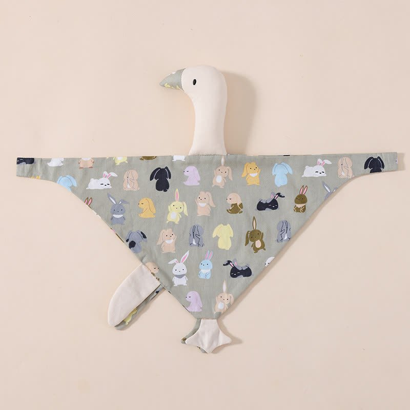 Personalized Baby Name Goose Security Blanket - Gray Bunnies - image 16