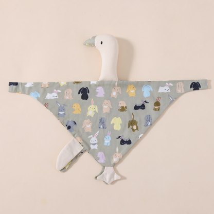 Personalized Baby Name Goose Security Blanket - Gray Bunnies - image 16