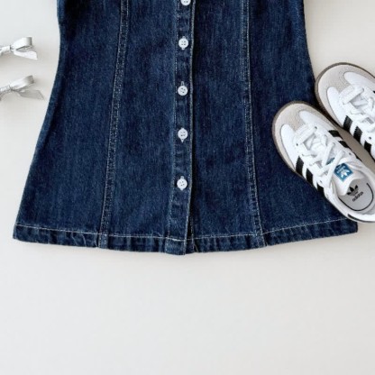 Toddler Denim Button Polo Dress - image 7