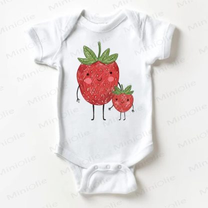 Baby Smiling Strawberry White Bodysuit - White - 18-24M - image 1