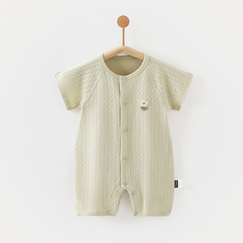 Baby Pure Cotton Textured Romper - Green - 18-24M - image 2
