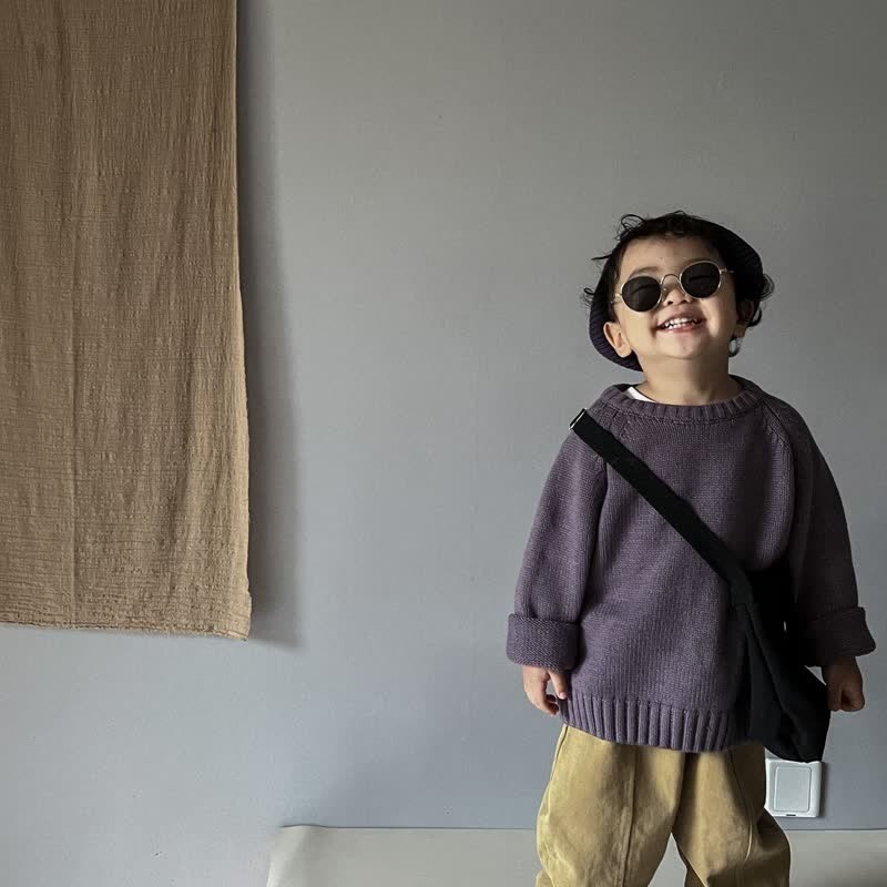 Toddler Solid Color Loose Relax Sweater - image 23