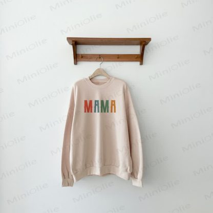 MAMA/MAMA'S BESTIE Mommy and Me Sweatshirt/Set - Beige - Mom Sweatshirt: XL - image 3