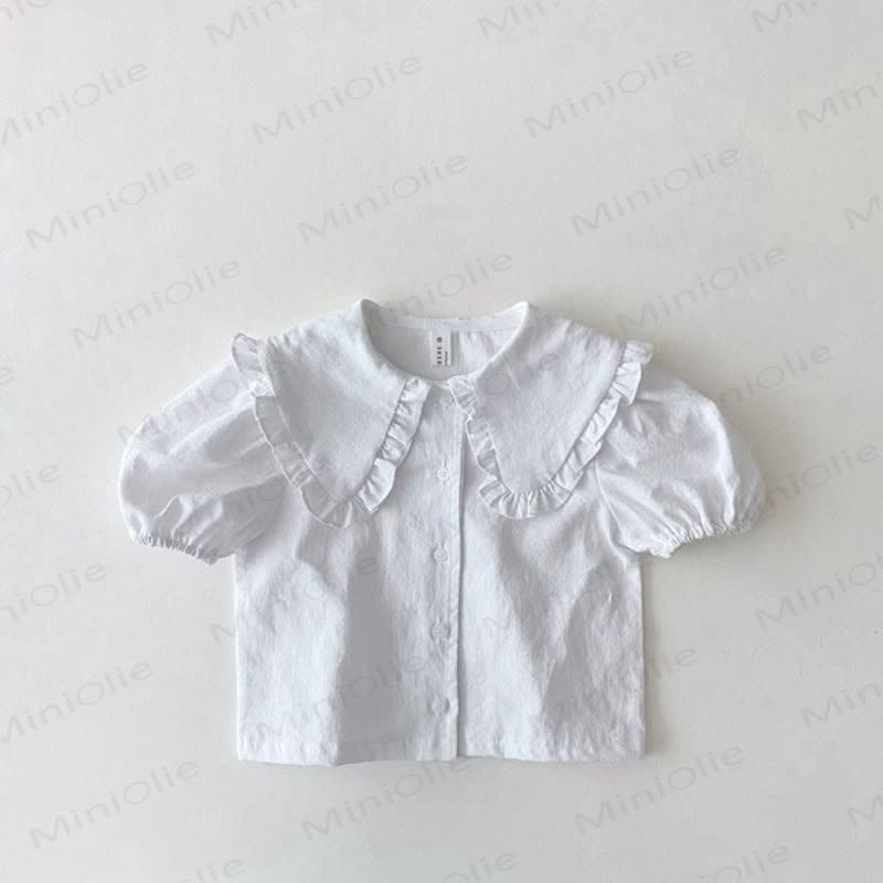 Baby Toddler Girl Plaid Lapel Shirt Top - White - 5-7T - image 3