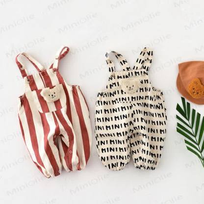Baby Bear Adjustable Striped Overalls - image 1