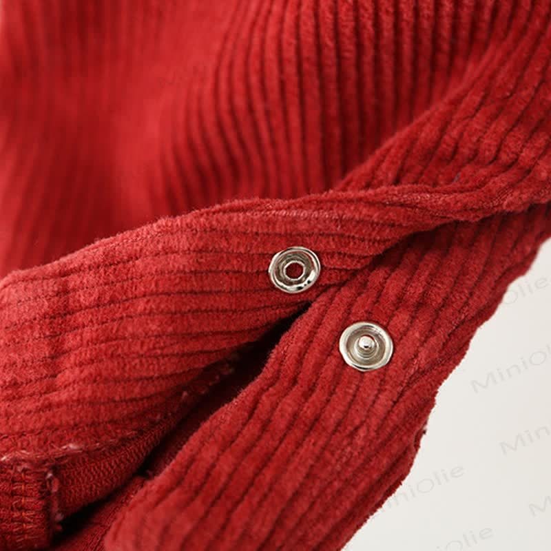 Baby Solid Color Corduroy Cargo Romper - image 11