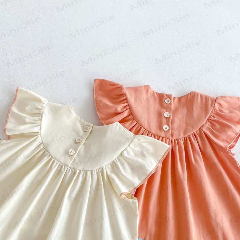 Toddler Embroidered Bear Ruffle Sleeves Dress - image 10
