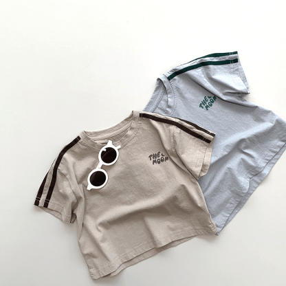 THE MOON Toddler Striped Sleeves T-Shirt - image 3