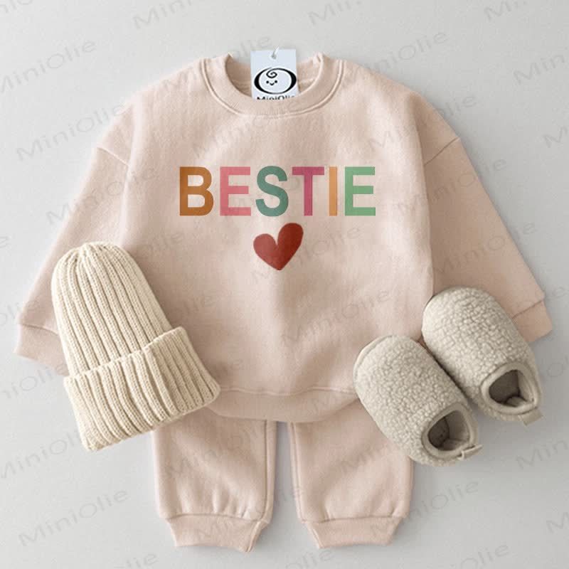 AUNTIE/BESTIE Matching Sweatshirt/Set - Beige - Baby Set: 2-3T - image 2