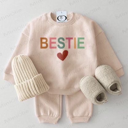 AUNTIE/BESTIE Matching Sweatshirt/Set - Beige - Baby Set: 2-3T - image 2