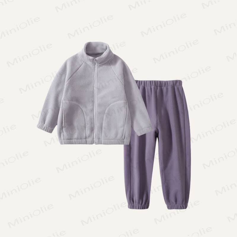 Toddler Cozy Fleece Zip Jacket and Jogger 2-piece Set - Purple - 10-11T - image 4