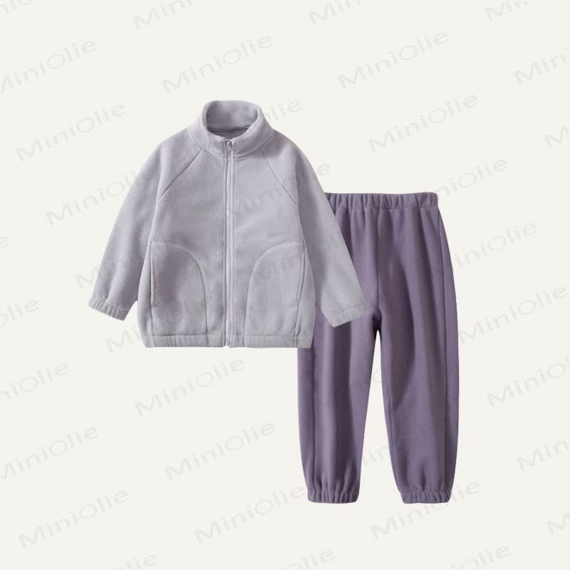 Toddler Cozy Fleece Zip Jacket and Jogger 2-piece Set - Purple - 10-11T - image 4