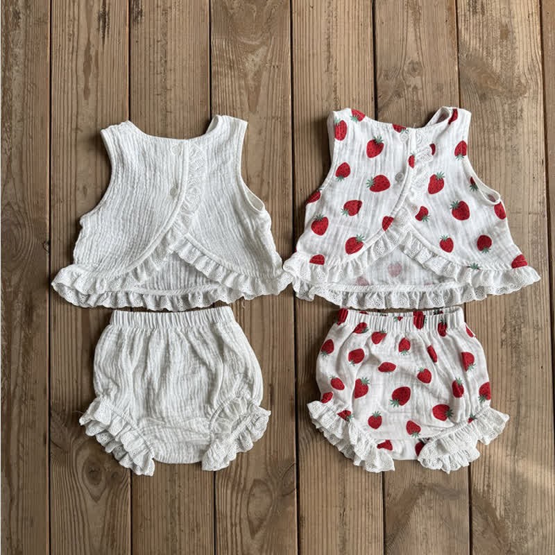 Baby Toddler 2-Piece Strawberry Sleeveless Set - image 4