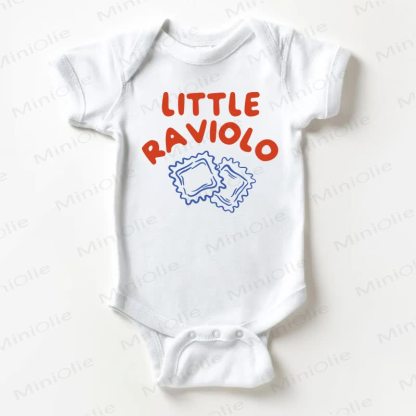LITTLE RAVIOLO Baby Slogan White Bodysuit - White - 18-24M - image 1