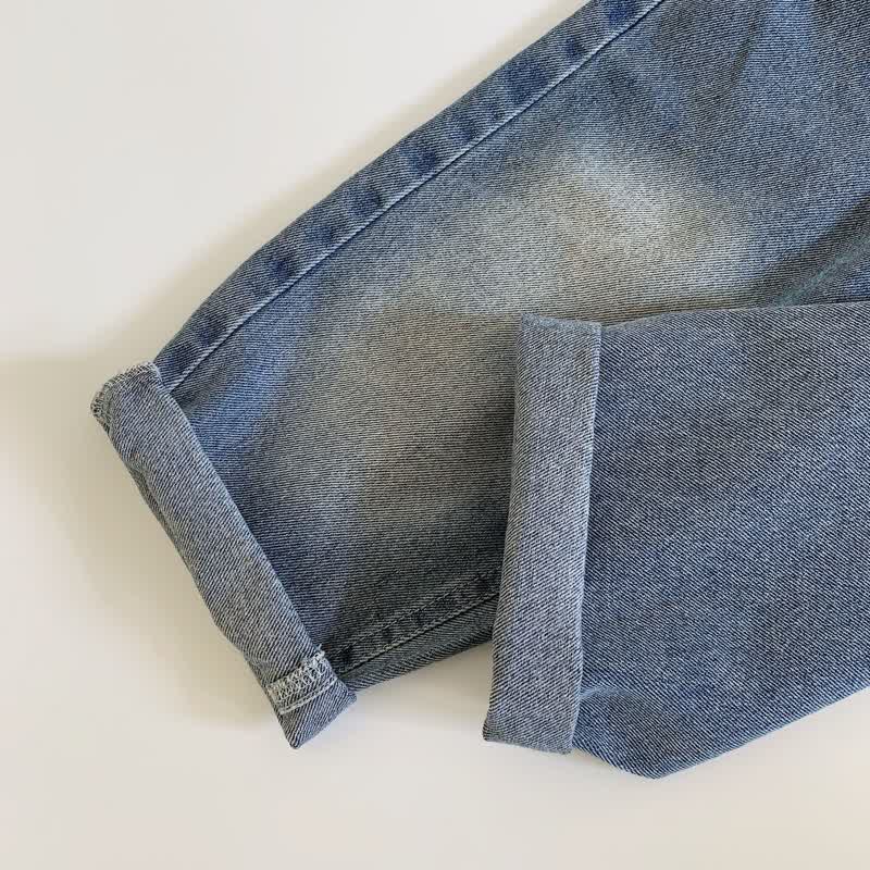 Toddler Boy Denim Embroidered Smile Pants - image 9