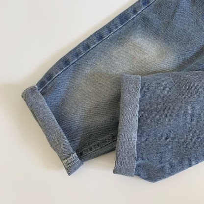 Toddler Boy Denim Embroidered Smile Pants - image 9