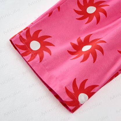 Baby Red Floral Print Pants - image 9