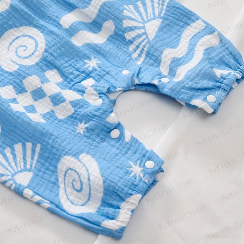Baby Marine Print Romper with Hat - image 5