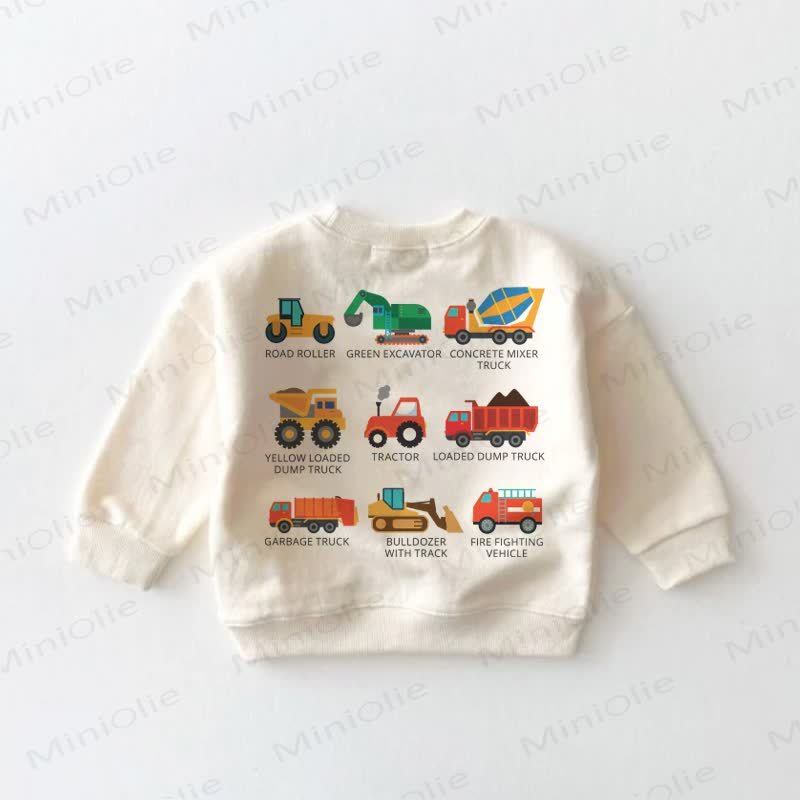 Baby Toddler Excavator Cream Sweatshirt - image 3