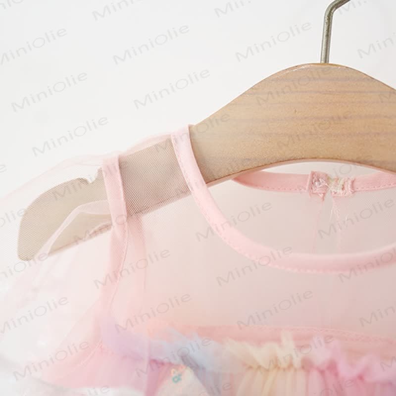 Toddler Glitter Bow Mesh Charming Dress - image 3