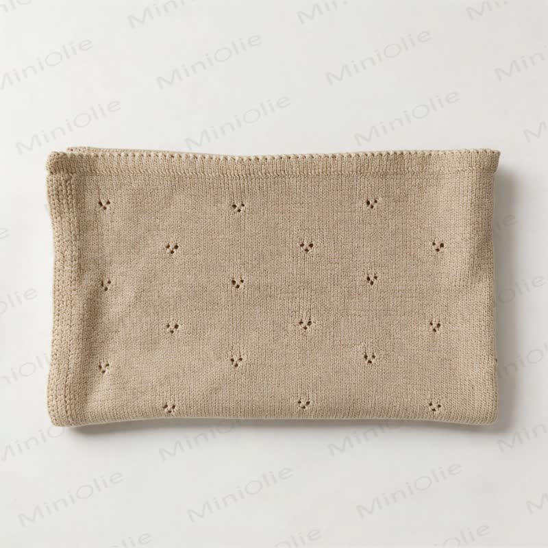 Personalized Baby Name Floral Hollow Blanket - Beige - image 6