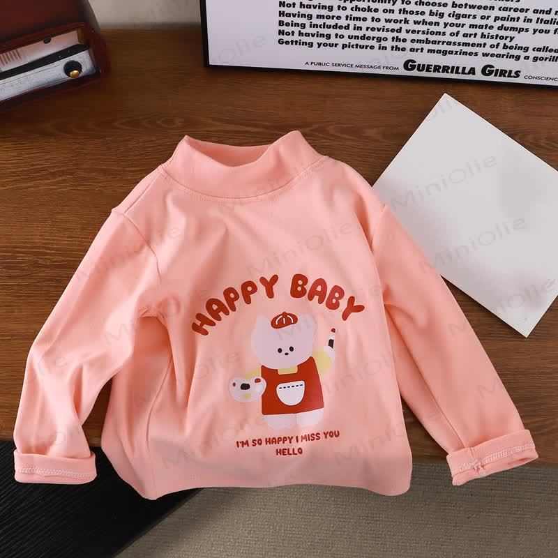 HAPPY BABY Toddler Bear Print Long Sleeve T-Shirt - Pink - 8-9T - image 5
