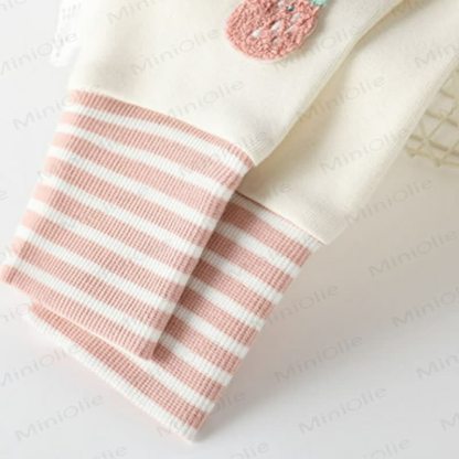 Toddler Baby Strawberry/Flower Applique Striped Cuff Leggings - image 11